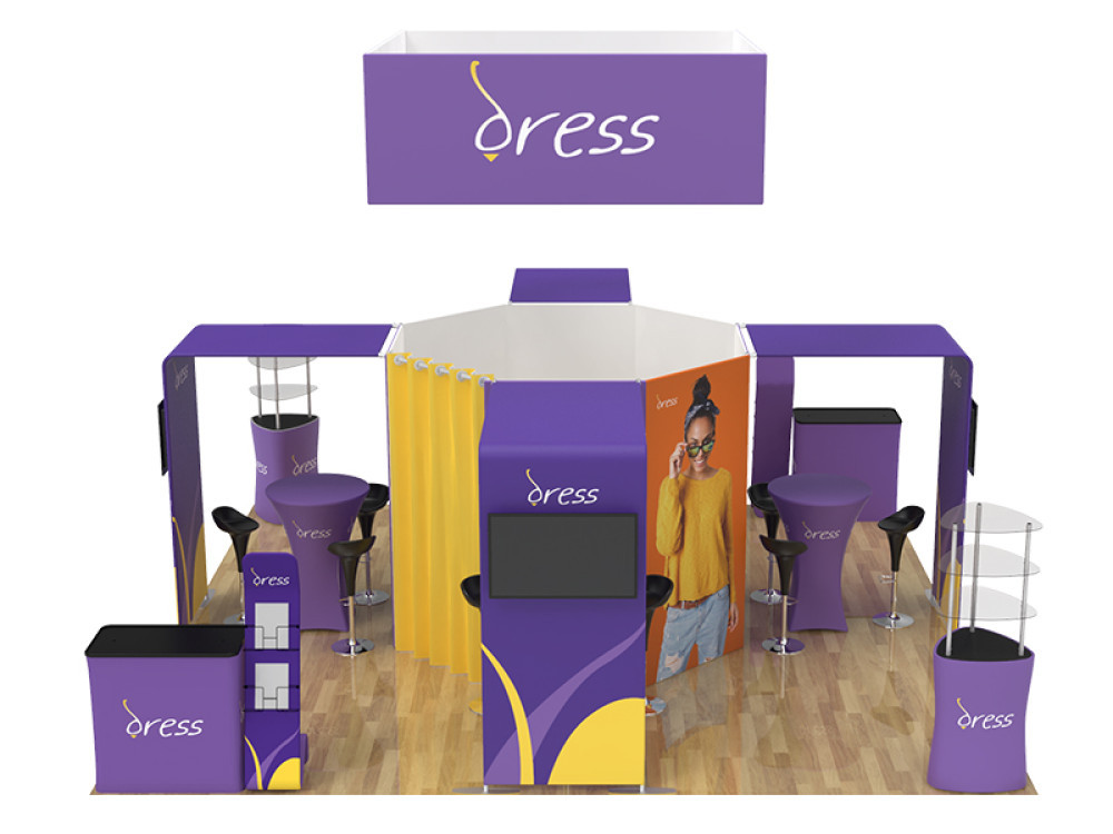 20x20 custom trade show booth kit 05 - Graphink Miami