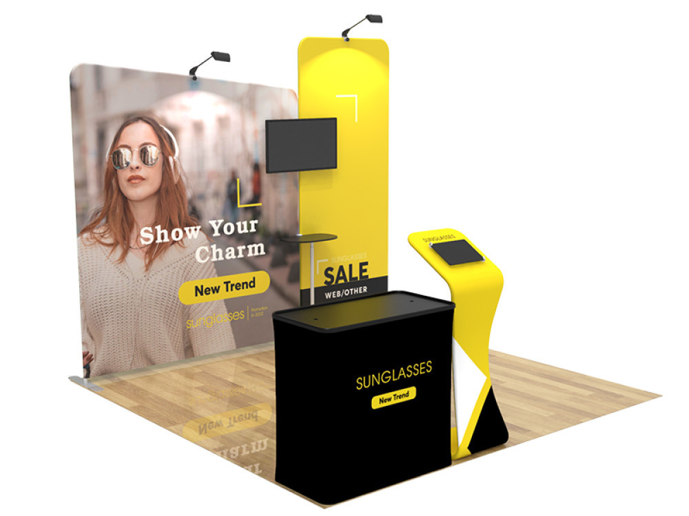 10x10 custom trade show booth kit 03 - view 3 - Graphink Miami