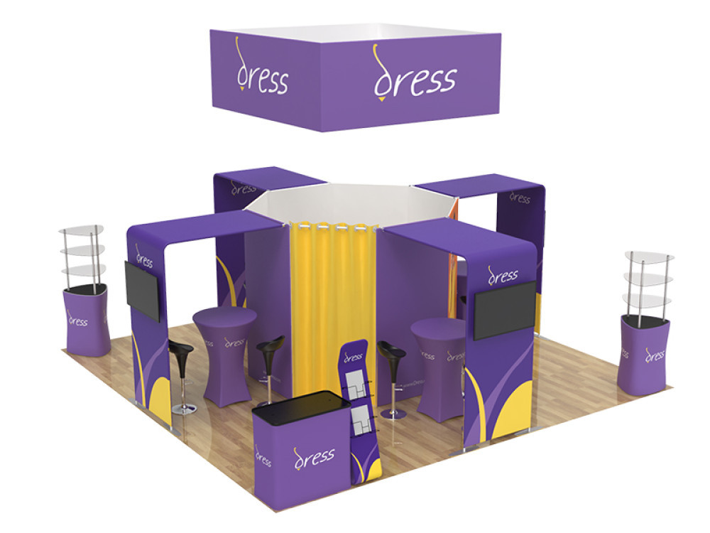 20x20 custom trade show booth kit 05 - view 3 - Graphink Miami