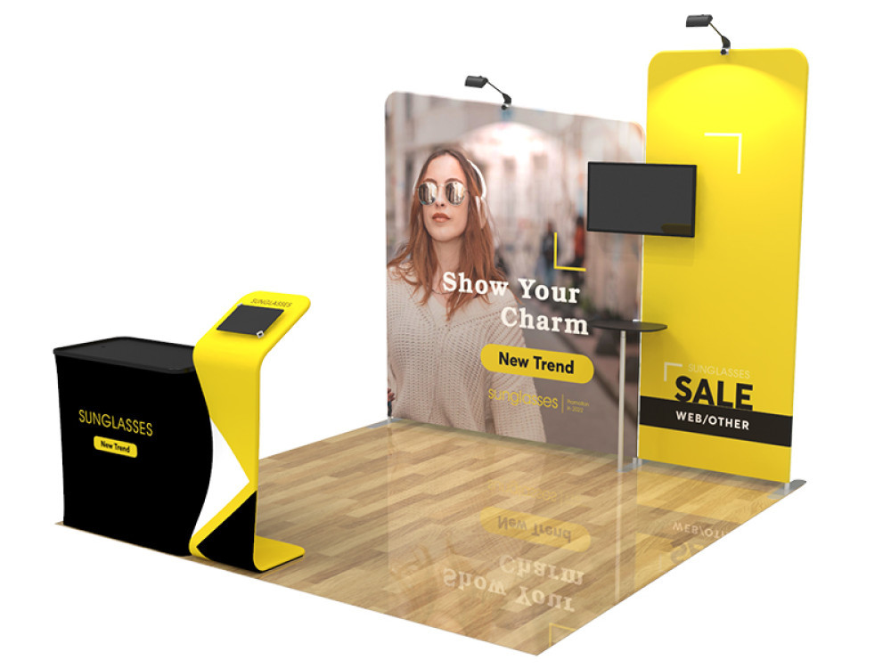 10x10 custom trade show booth kit 03 - view 2 - Graphink Miami