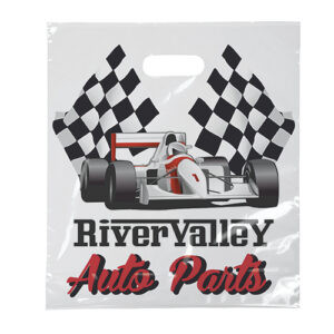 12 x 13½ x 3 Digital Full-Color Die Cut Plastic Bag custom printed plastic bag - Graphink Miami