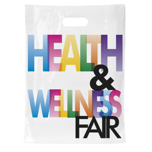 12 x 16½ x 3 Digital Full-Color Die Cut Plastic Bag custom printed plastic bag - Graphink Miami