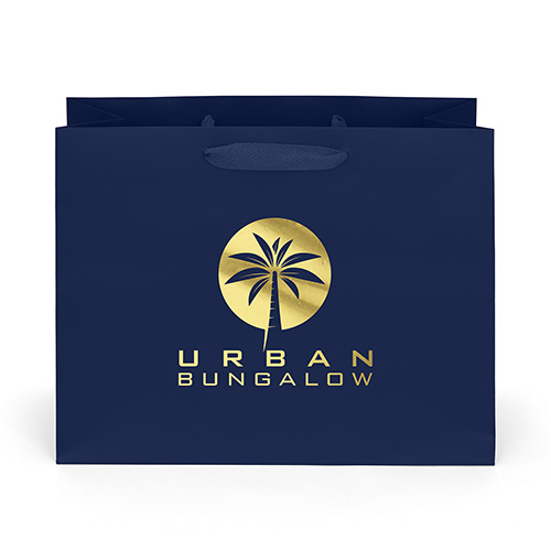 London Paper Bag in Navy Blue - custom printed bag - Graphink Miami