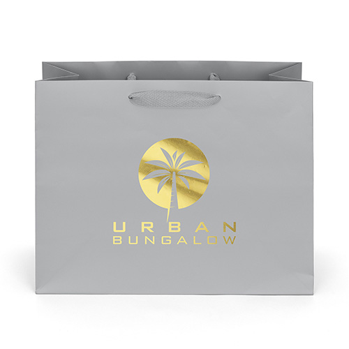 London Paper Bag in Silver - custom printed bag - Graphink Miami