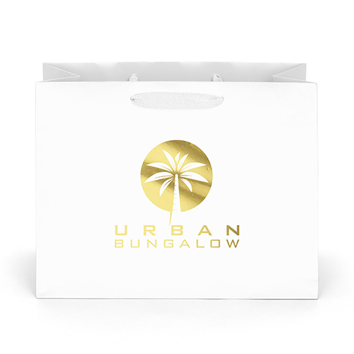London Paper Bag in White - custom printed bag - Graphink Miami