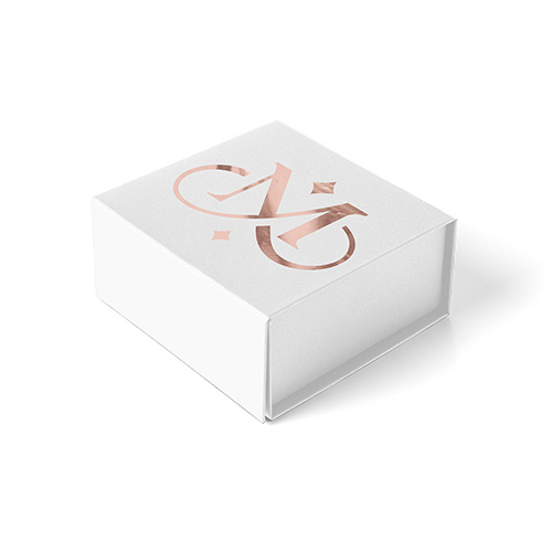 Maria Magnetic Closure Keepsake Box in White - custom printed bag - Graphink Miami