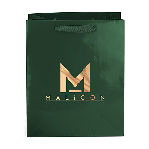 Emerald™ Paper Bag in Hunter Green - custom printed bag - Graphink Miami