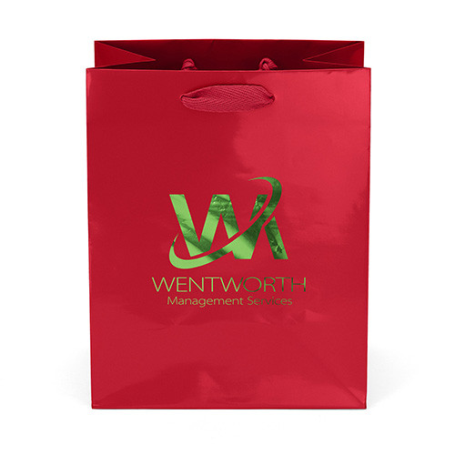 Crystal™ Paper Bag in Red - custom printed bag - Graphink Miami