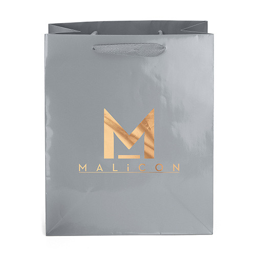 Emerald™ Paper Bag in Silver - custom printed bag - Graphink Miami