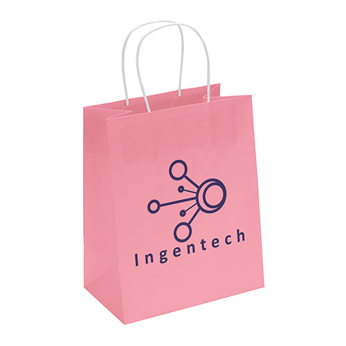 Brite Mini Paper Bag in Pink - custom printed bag - Graphink Miami