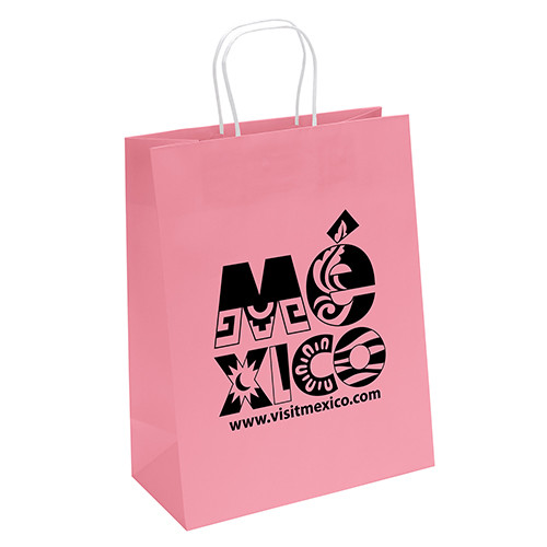 Brite Jenny Paper Bag in Pink - custom printed bag - Graphink Miami