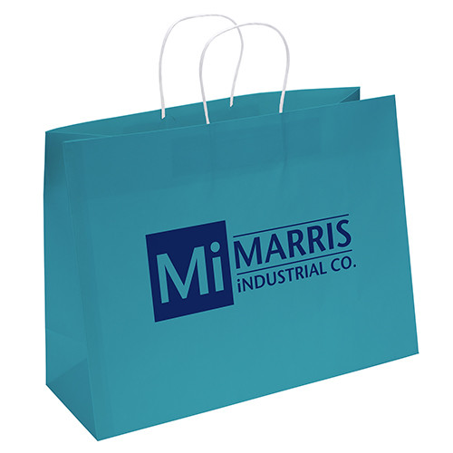 Brite Vogue Paper Bag in Teal - custom printed bag - Graphink Miami
