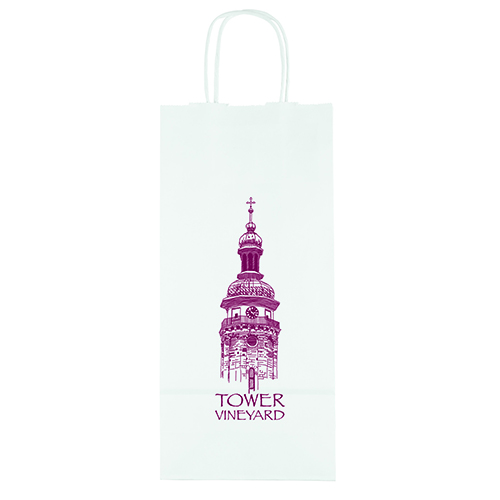 White Kraft Vino Paper Bag custom printed paper bag - Graphink Miami