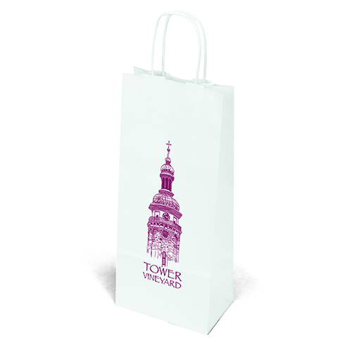 White Kraft Vino Paper Bag custom printed paper bag - view 2 - Graphink Miami