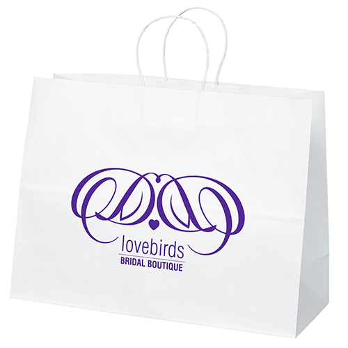 White Kraft Vogue Paper Bag custom printed paper bag - view 2 - Graphink Miami