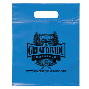 Die Cut Handle Bag 9½ x 12 custom printed plastic bag - Graphink Miami