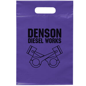 Die Cut Handle Bag 9½ x 14 custom printed plastic bag - Graphink Miami