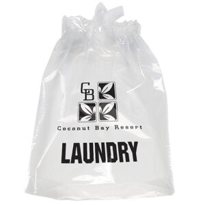 Poly Draw Bag 9½ x 12 custom printed plastic bag - Graphink Miami