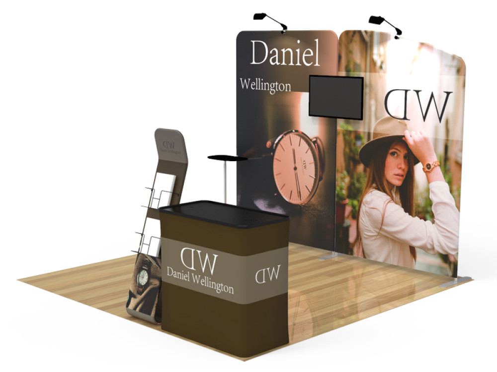 10x10 custom trade show booth kit A1 - view 3 - Graphink Miami