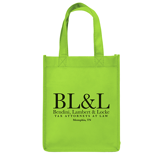 Ike Non-Woven Bag in Lime Green - custom printed bag - Graphink Miami
