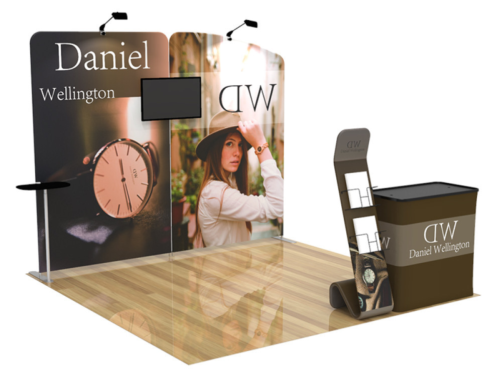 10x10 custom trade show booth kit A1 - view 2 - Graphink Miami