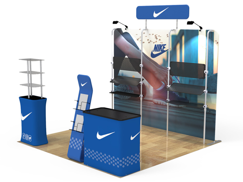 10x10 custom trade show booth kit E - view 2 - Graphink Miami
