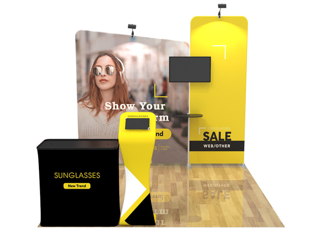 10x10 custom trade show booth kit 03 - Graphink Miami