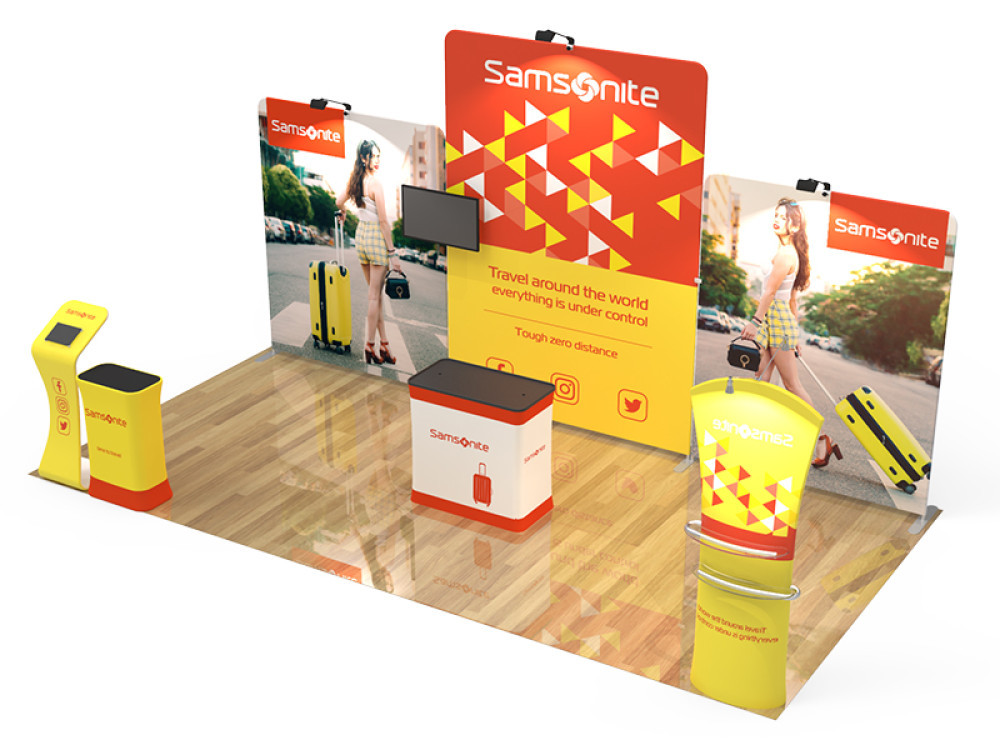 10x20 custom trade show booth kit L - view 2 - Graphink Miami