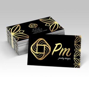 Foil Worx business cards with metallic foil accents