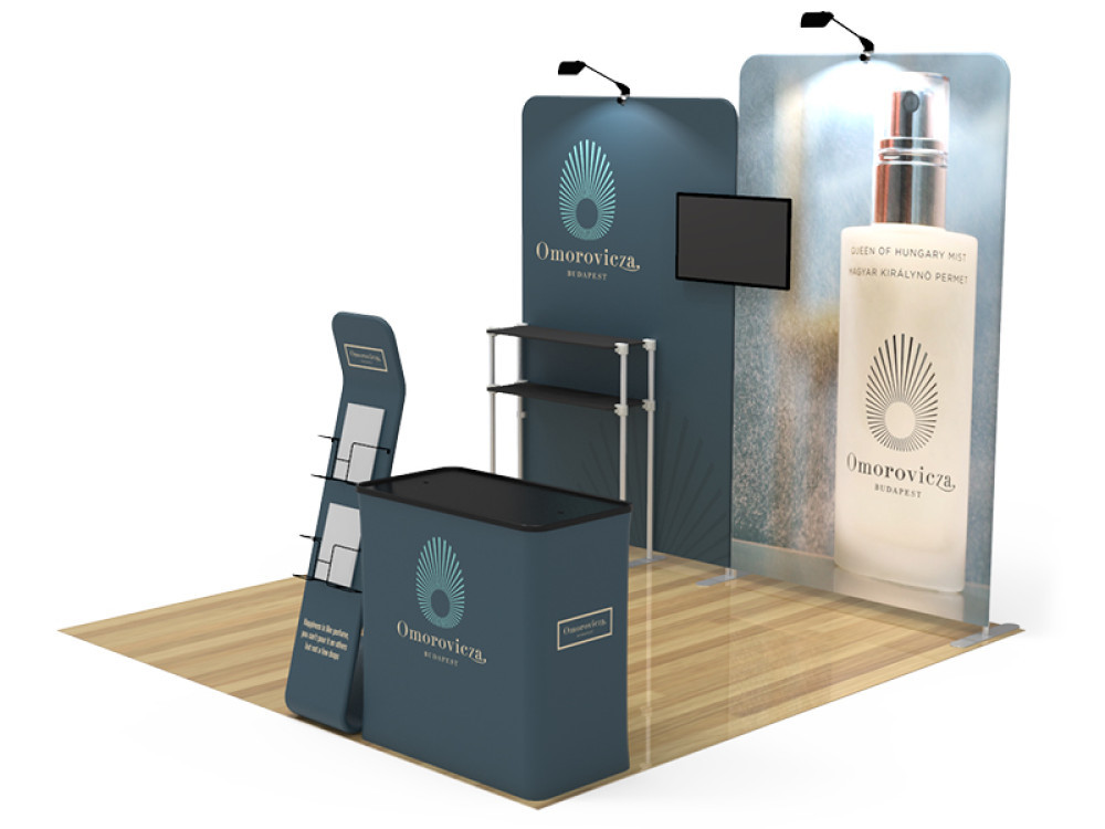 10x10 custom trade show booth kit B1 - view 3 - Graphink Miami