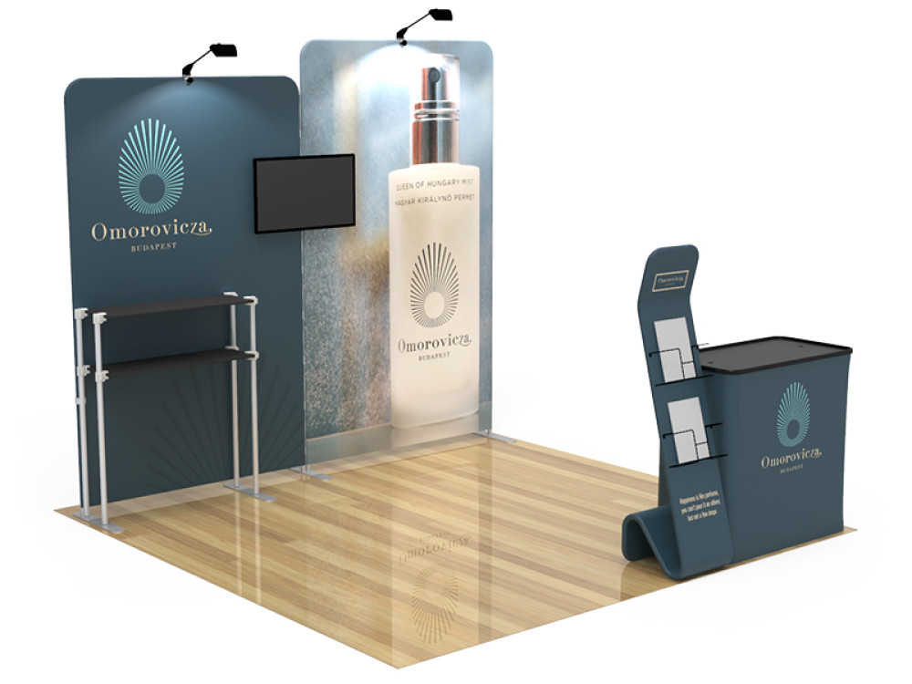 10x10 custom trade show booth kit B1 - view 2 - Graphink Miami