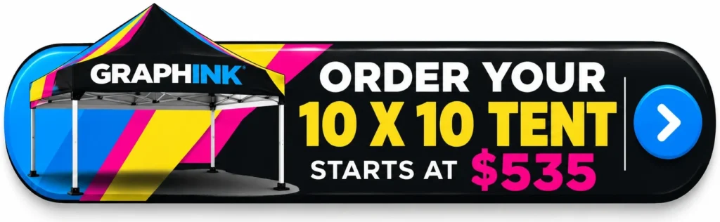 Order your custom printed 10x10 tent online in Miami – starts at $535