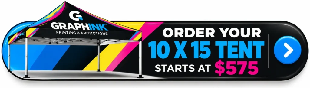 Order your custom printed 10x15 tent online in Miami – starts at $575
